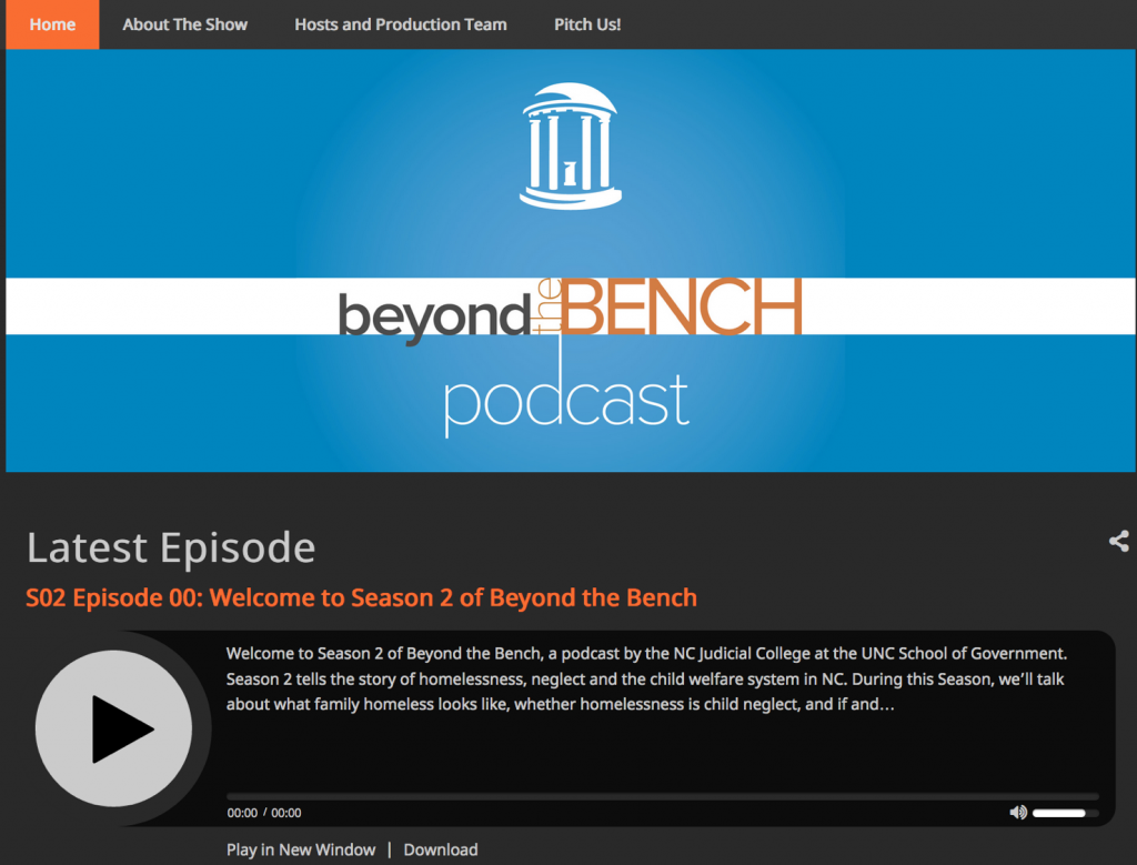 Podcasting website: podcast.sog.unc.edu